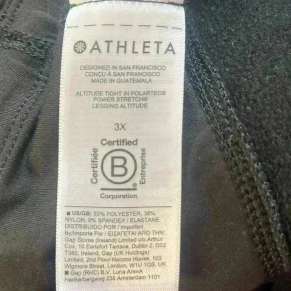 Athleta Altitude Tight in Polartec Power Stretch Black Leggings 3X - Picture 9 of 13